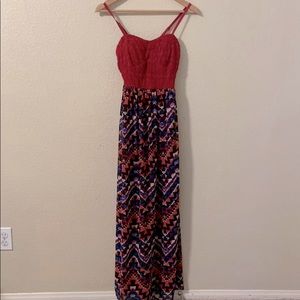 Red maxi dress